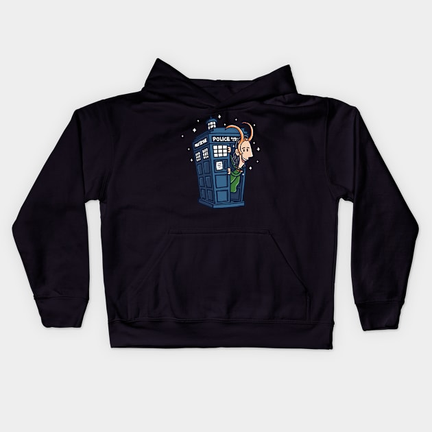 Loki's blue box Kids Hoodie by Walmazan